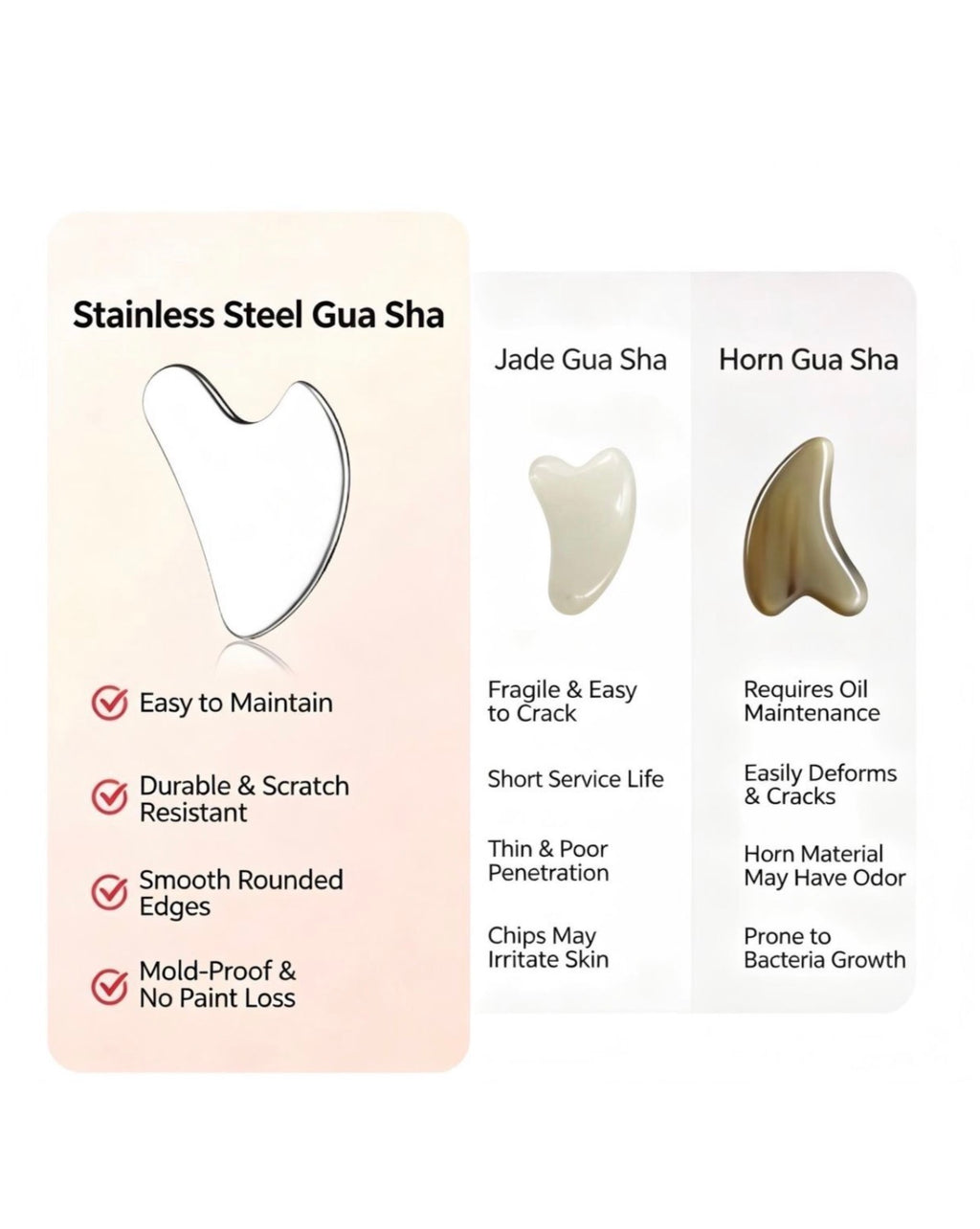 Stainless Steel Gua Sha Facial Massage Tool